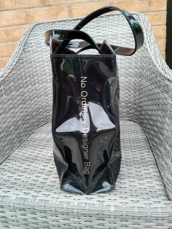 Black Patin Large tote bag 