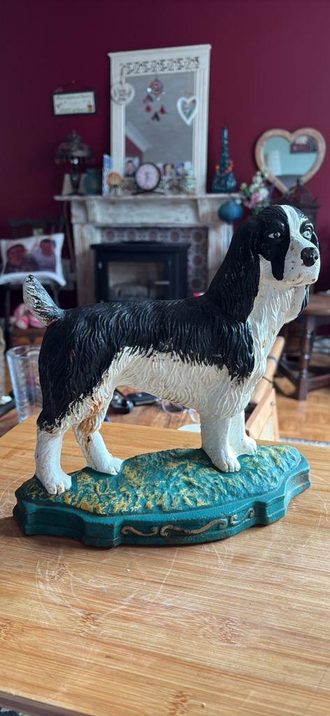 Antique Vintage Vintage English Traditional Springer Spaniel  Cast Iron Door Stop 10.5 “ High