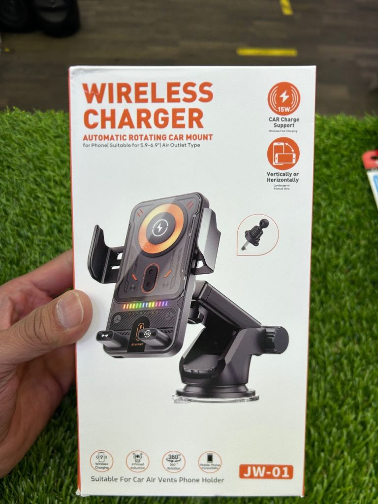 Wireless Charger Automatic Rotating Car Mount Phone Holder