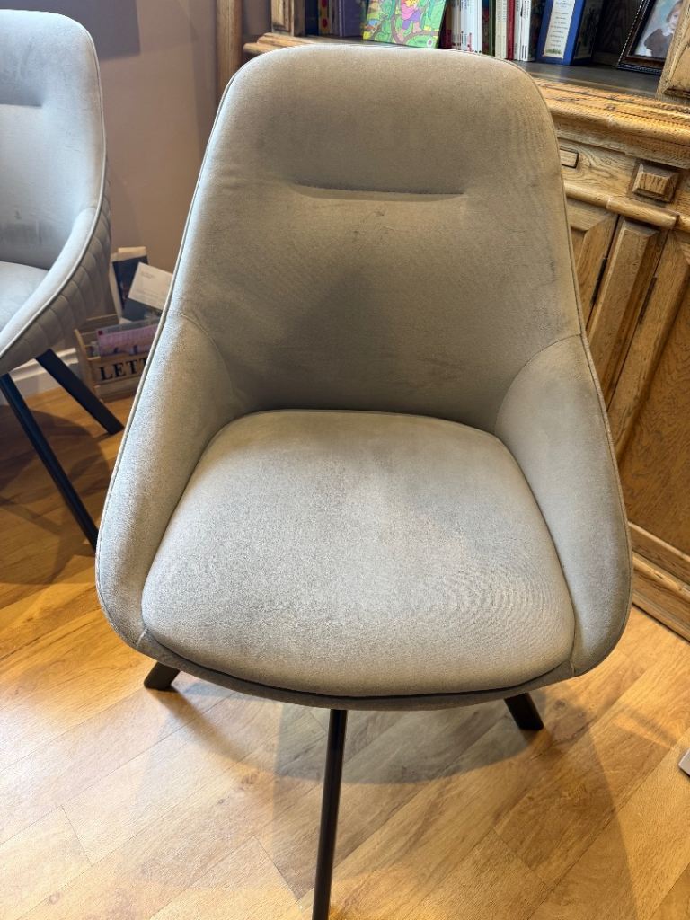 4 Grey swivel dining table chairs