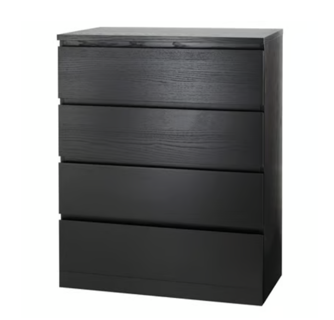 4 pieces of Malm IKEA Black Furniture