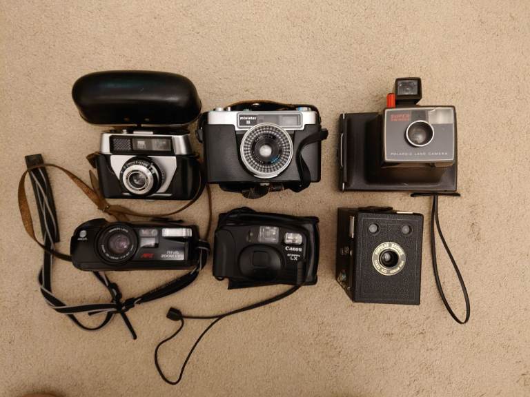 Vintage Camera Camcorder Polaroid Bundle 35mm Super 8 Digital lenses