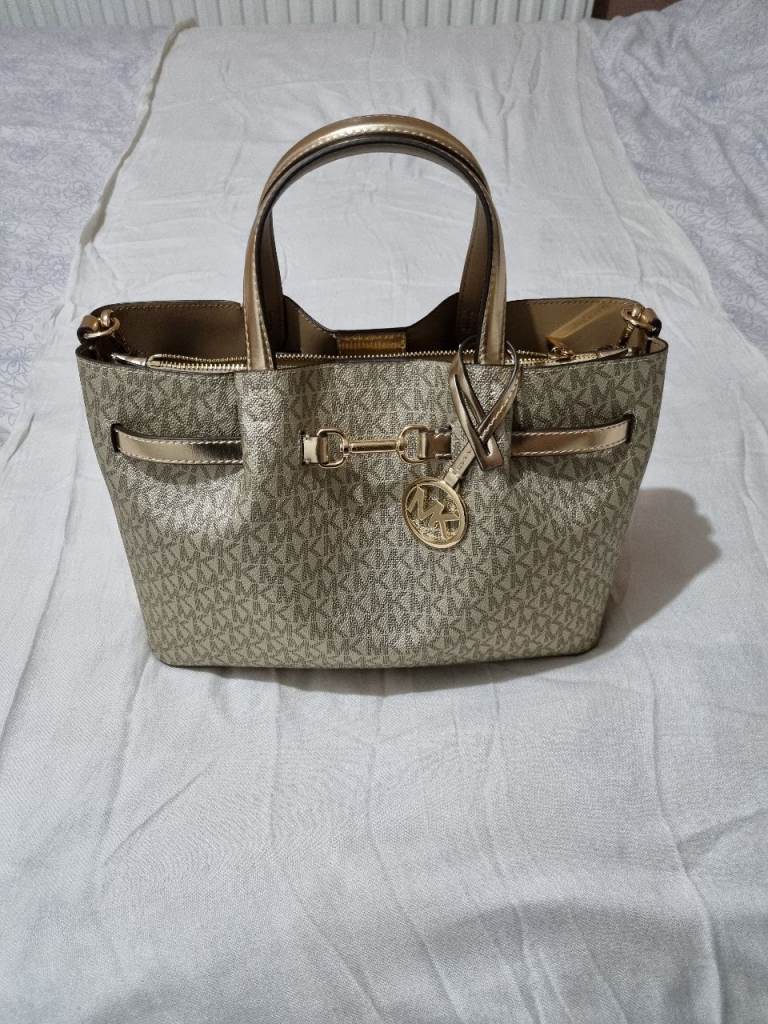 Michael Kors CARSON PALE GOLD MD CZ SATCHEL