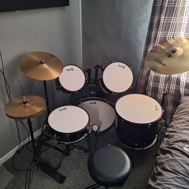 RockJam 5-Piece Acoustic Drum Kit + Zildjian Cymbal – £150 bargin