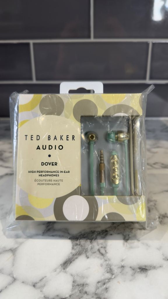 Ted Baker Dover In-Ear Headphones – Mint & Gold – Brand New