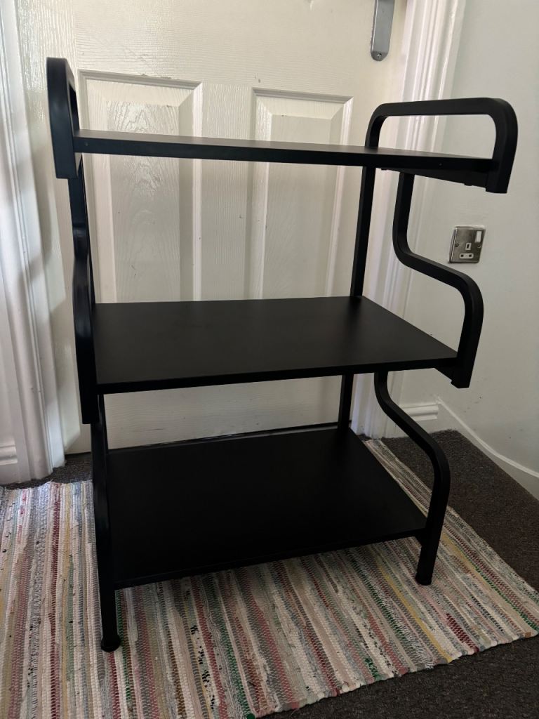Black bookshelf unit 