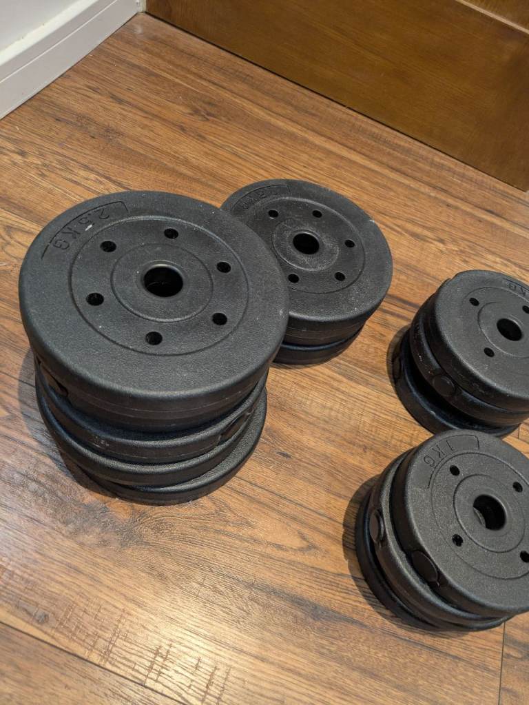 Plates and dumbbells/ barbell