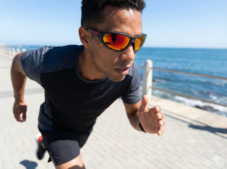 Decathlon Sport Sunglasses - Black/Orange - £10