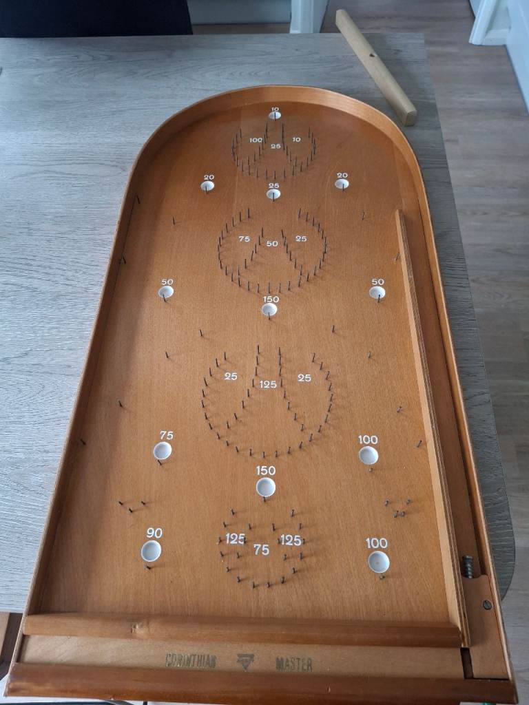 Corinthian Bagatelle Master Board – Vintage Wooden Game