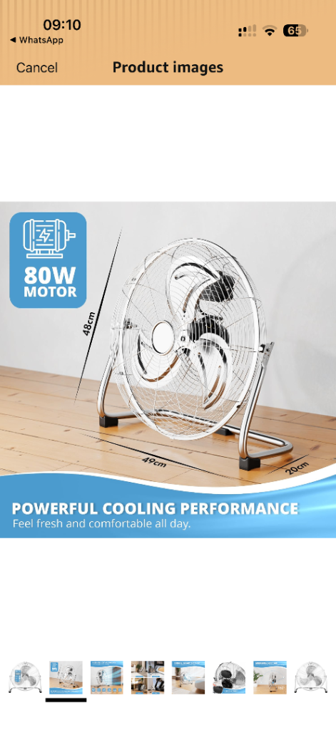 New 80W Metal Floor Fan - Powerful Cooling Performance