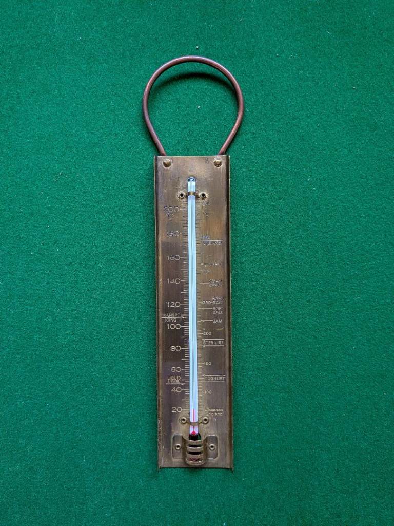 Vintage BRANNAM Brass Jam and Confectionery Thermometer
