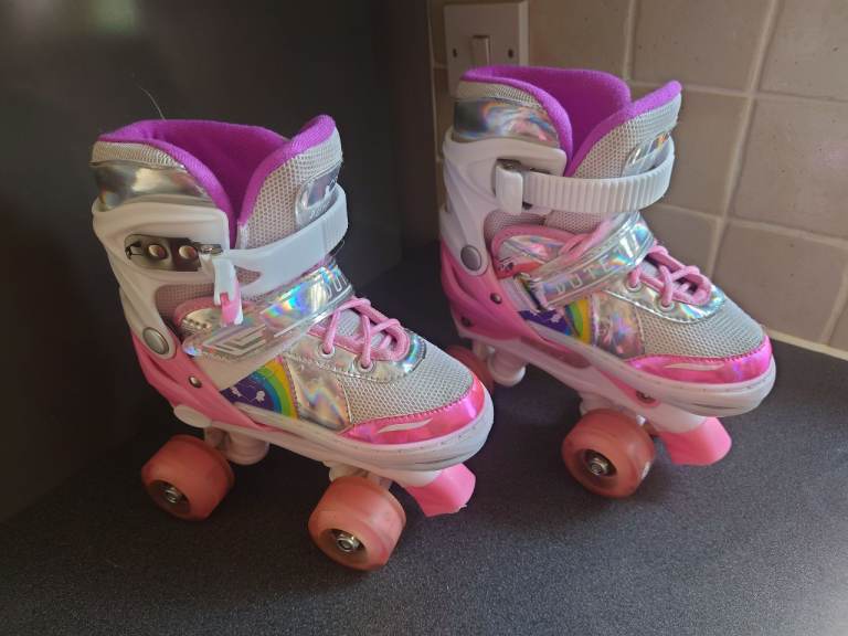 Girls Rainbow Quad Roller Skates - Multicoloured, Extendable