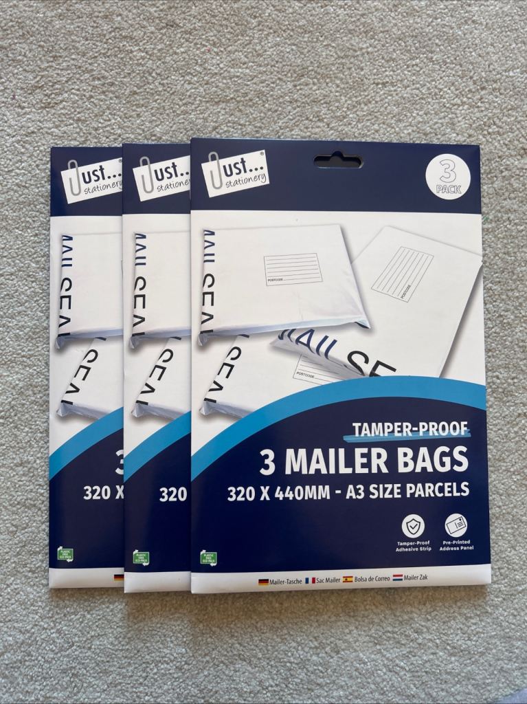 A3 size Parcels- ( Tamper proof 3 Mailer Bags 320x440mm) pack of 3
