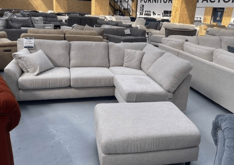 HIGH BACK Dylan Corner 4 Seater L Shape Sofa Cream Color TODAY DELIVERY ~ Cash On Delivery🚛🚛