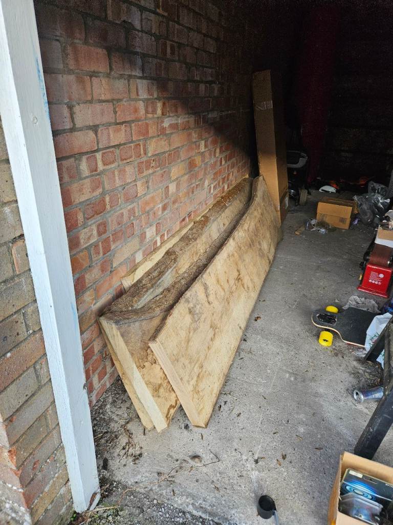 Live edge ash wooden boards