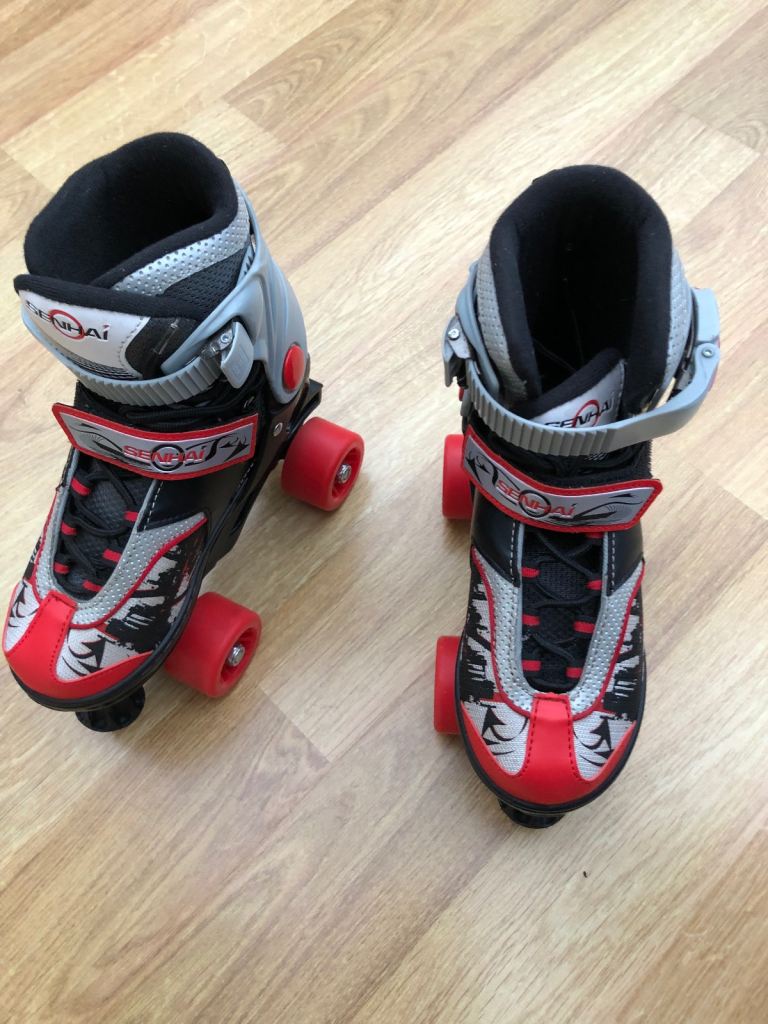 Childrens Kids Boys Girls 4 Wheel Adjustable Quad Roller Skates Boots