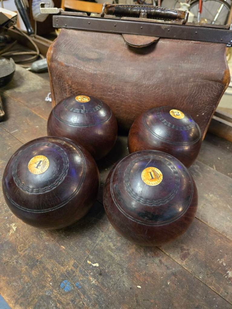Antique Thomas Taylor Lawn Bowls 