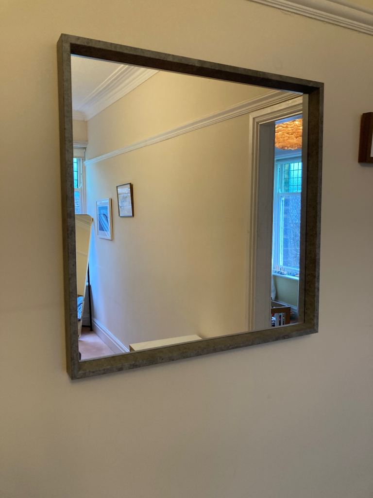 IKEA Grey Marble Effect Square Wall Mirror