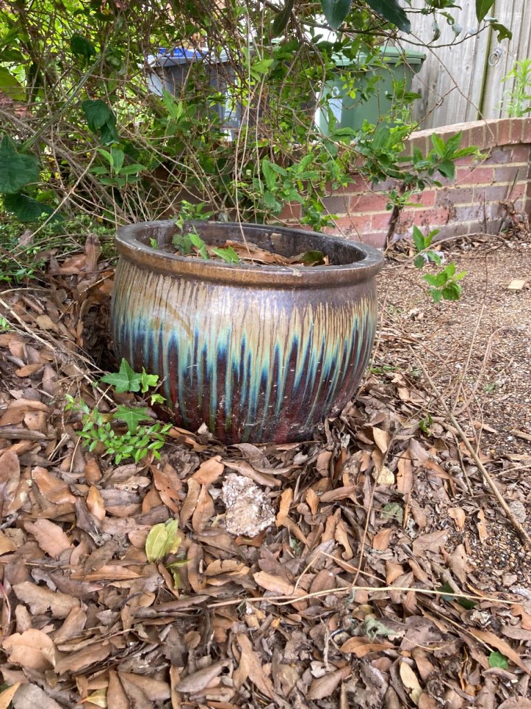 Painted garden pot