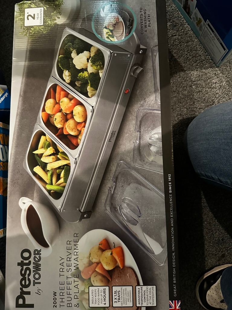 3 tray buffet server and plate warmer 