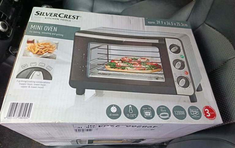 BRAND NEW Silver Crest Mini Oven 14l 1200w 3 Cooking/Grilling Options