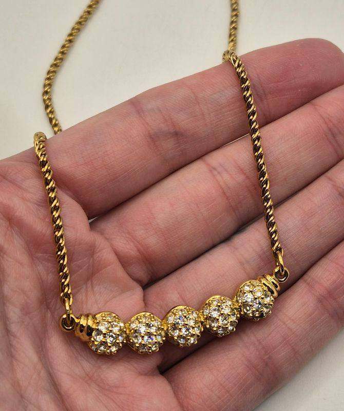 Gold tone Swarovski crystal necklace