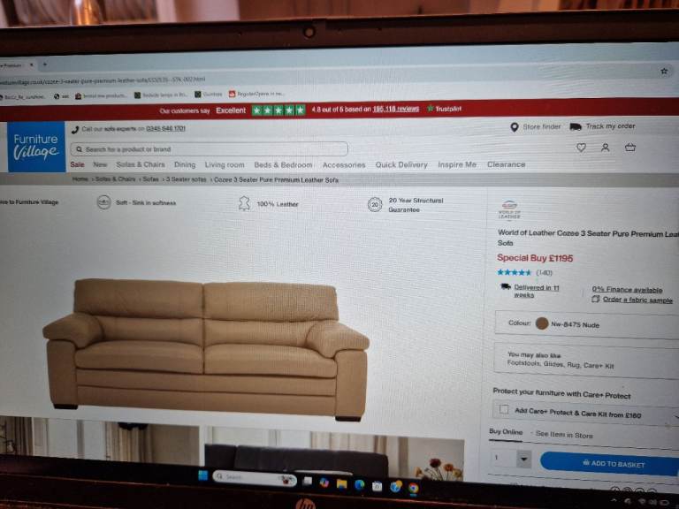 Brand new Leather Nude colour sofa  