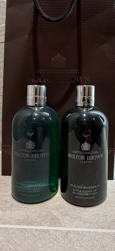 Two large Molton brown bath/shower gel