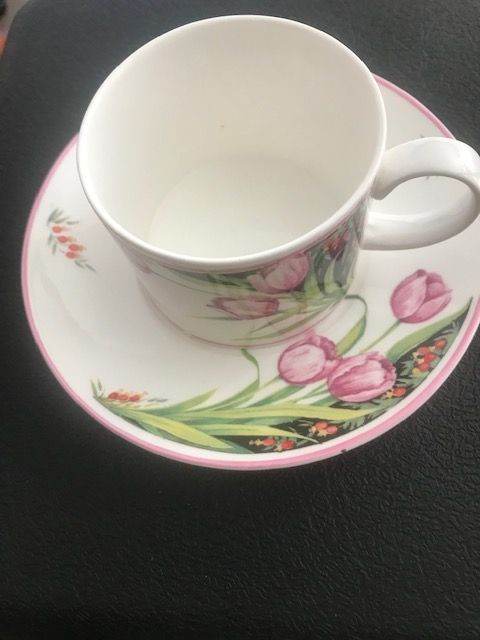 DUNOON BONE CHINA 5 CUPS AND SAUCERS