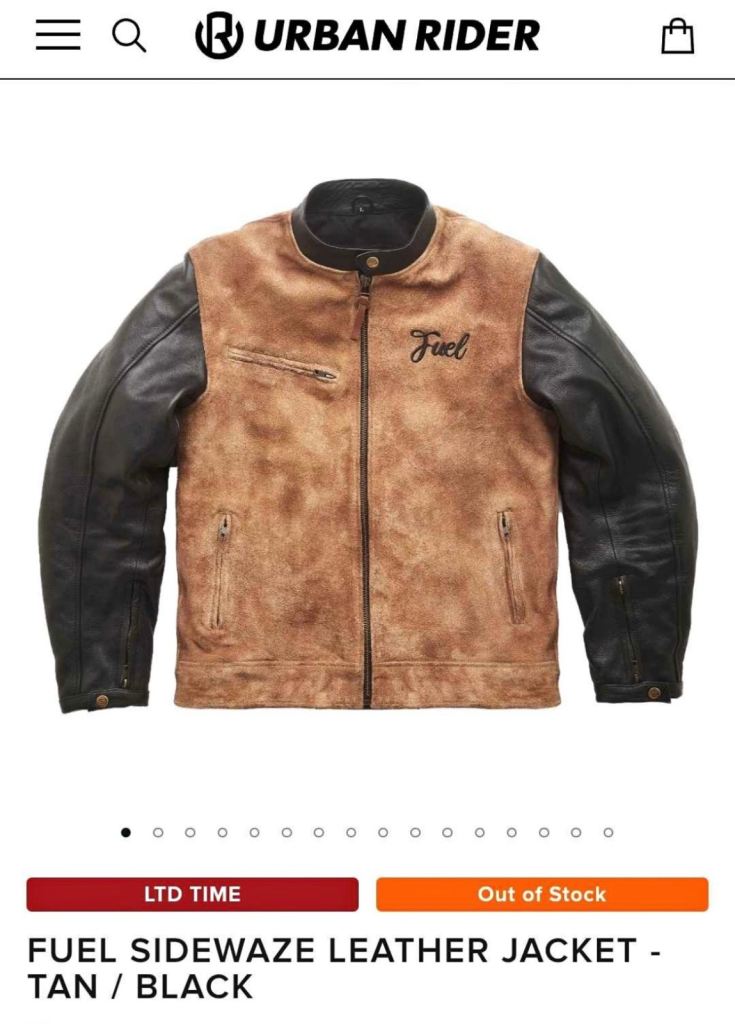 Fuel Sidewaze Leather Motorcycle Jacket - Tan / Black size Small