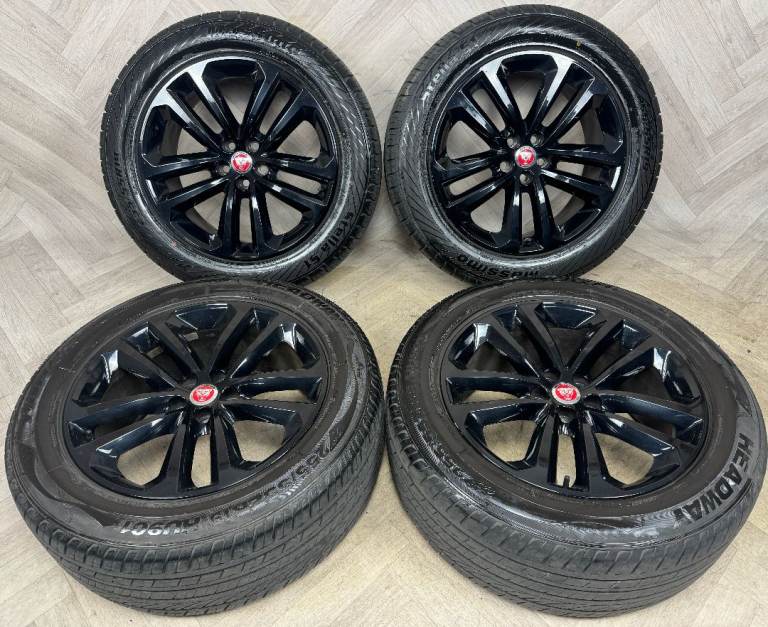19'' GENUINE JAGUAR F PACE BLACK 5 DOUBLE SPOKE 5038 ALLOY WHEELS TYRES ALLOYS 5X108