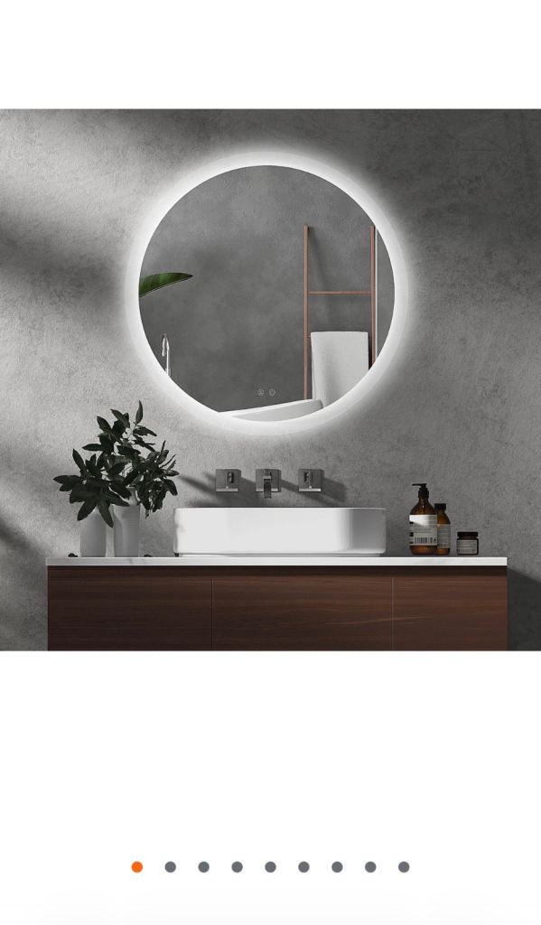 Kleankin Illuminated LED Bathroom Mirror – Anti-Fog, 3 Colour Lights – NEW/UNUSED