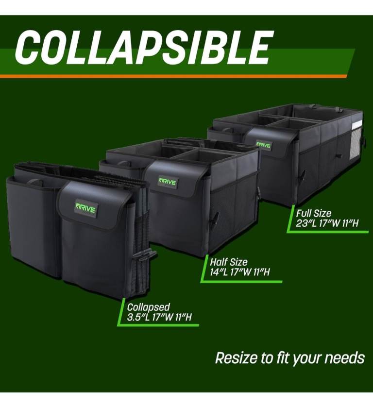 Bnip Car Boot Organiser – Robust, Collapsible, Multi-Compartment Car Trunk Organizer