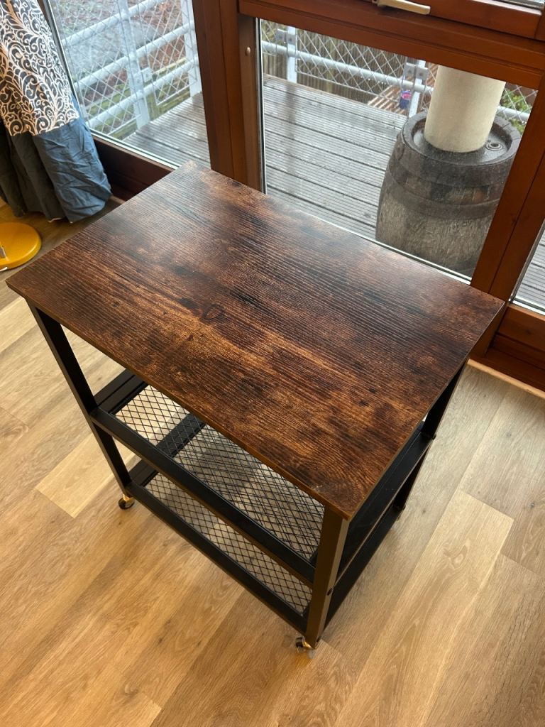 Fully assembled living room trolley / side table 