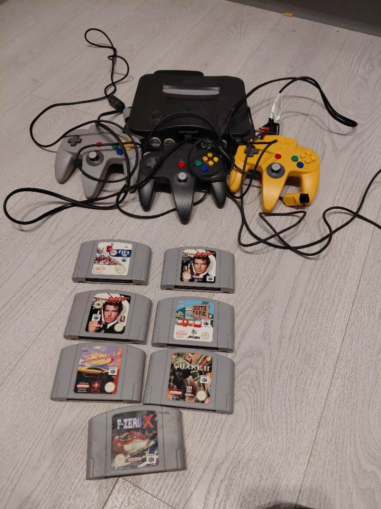 N64 console,  controllers and games bundle