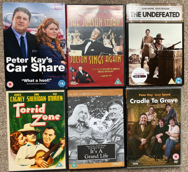 Peter Kay sitcoms, plus classic vintage movies
