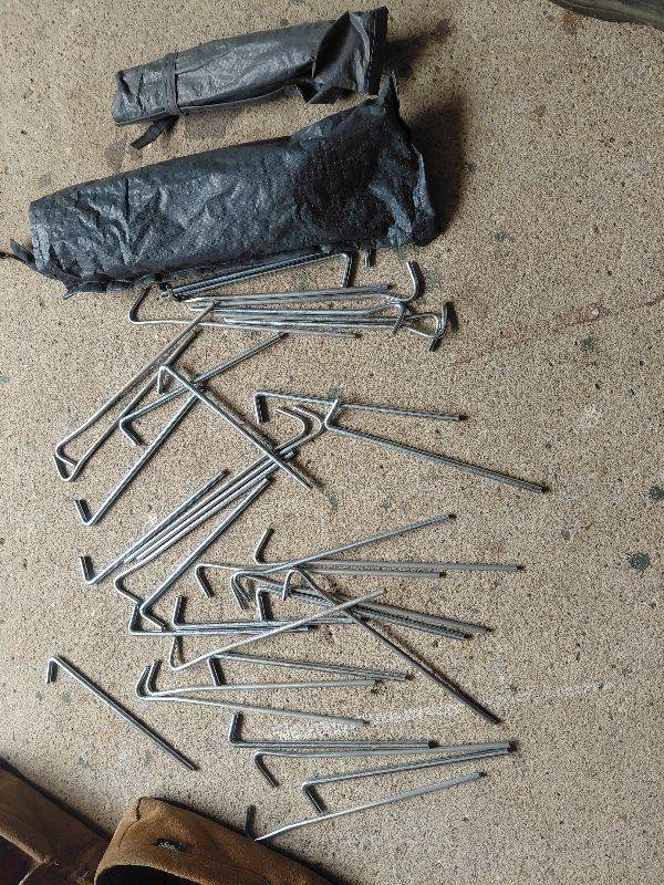 Thirty-Eight Metal Tent Pegs with Two Storage Bags