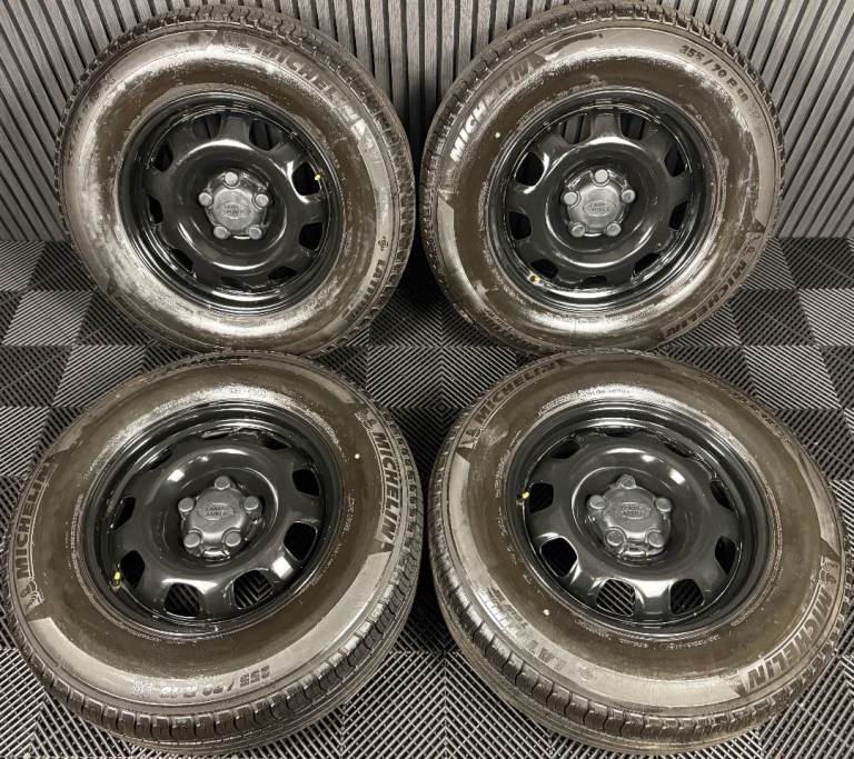 image for 18'' GENUINE LAND ROVER DEFENDER BLACK 5093 STEEL WHEELS MICHELIN TYRES