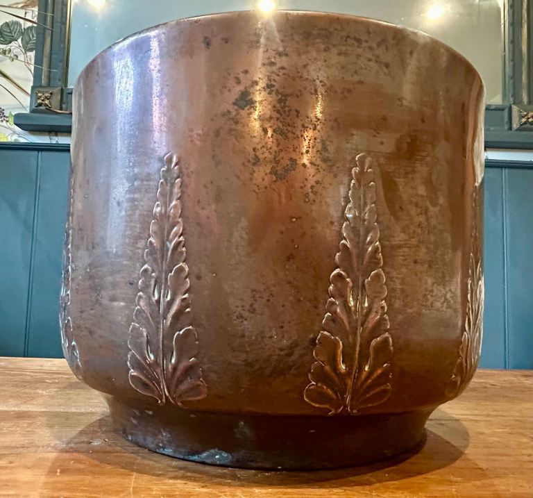 Joseph Sankey antique jardinière planter pot plant copper box antique Victorian Art Nouveau vase