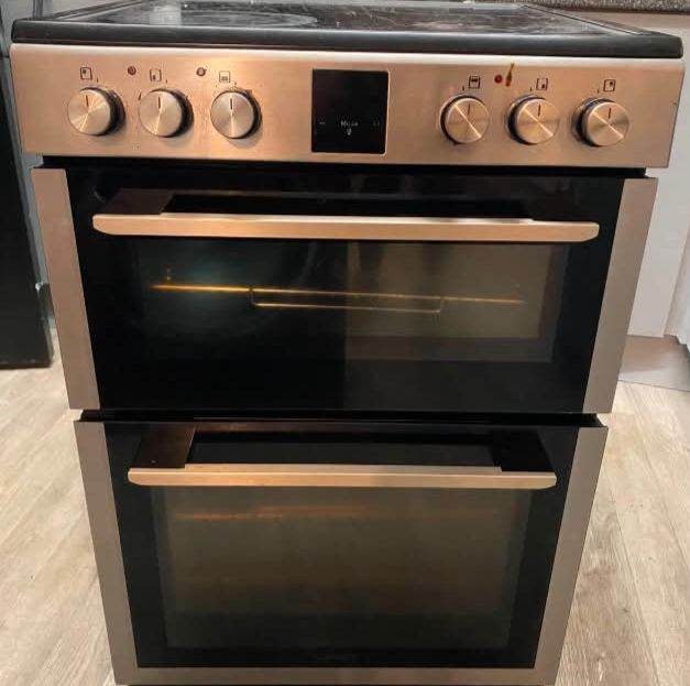 Freestanding Electric Double Oven Cooker – Silver Finish