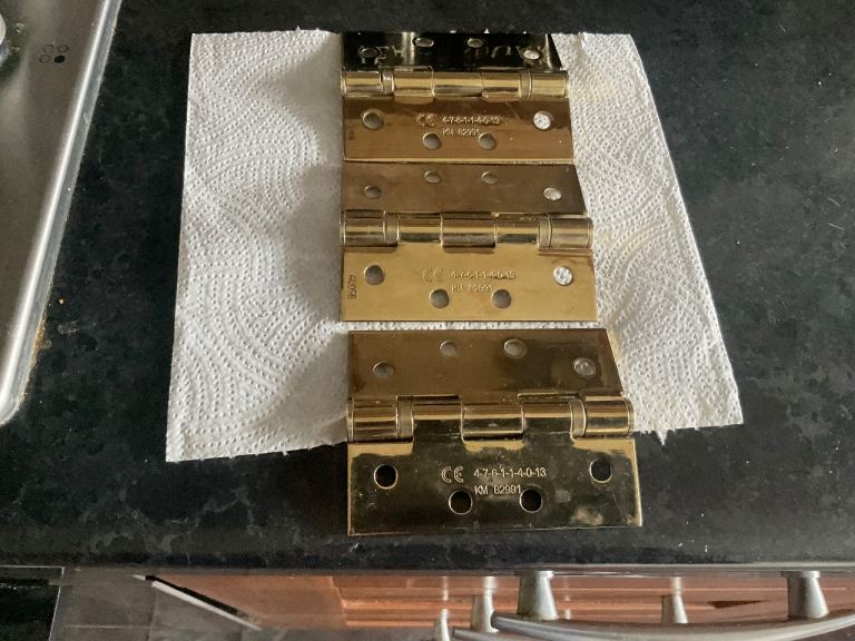 Brass 4ish fire rated hinges 