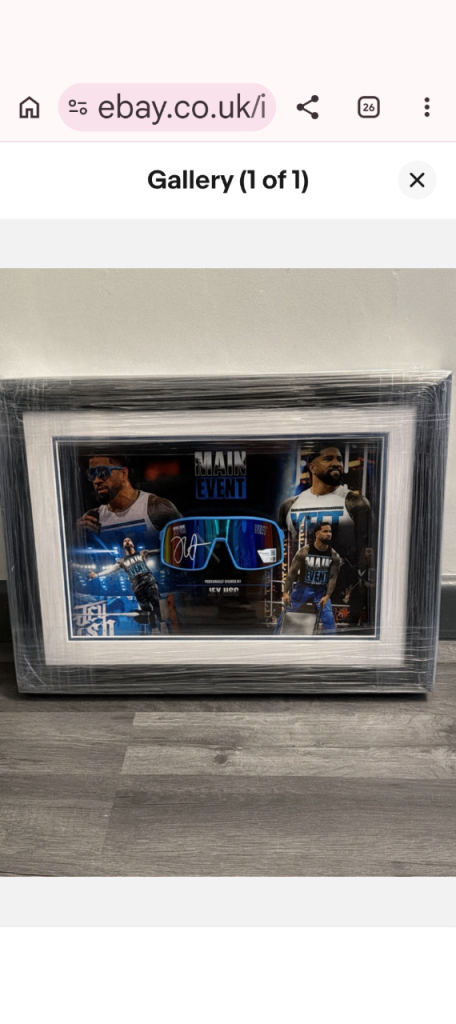 WWE Official Main Event Jey Uso Blue Sports Shade Hand Signed