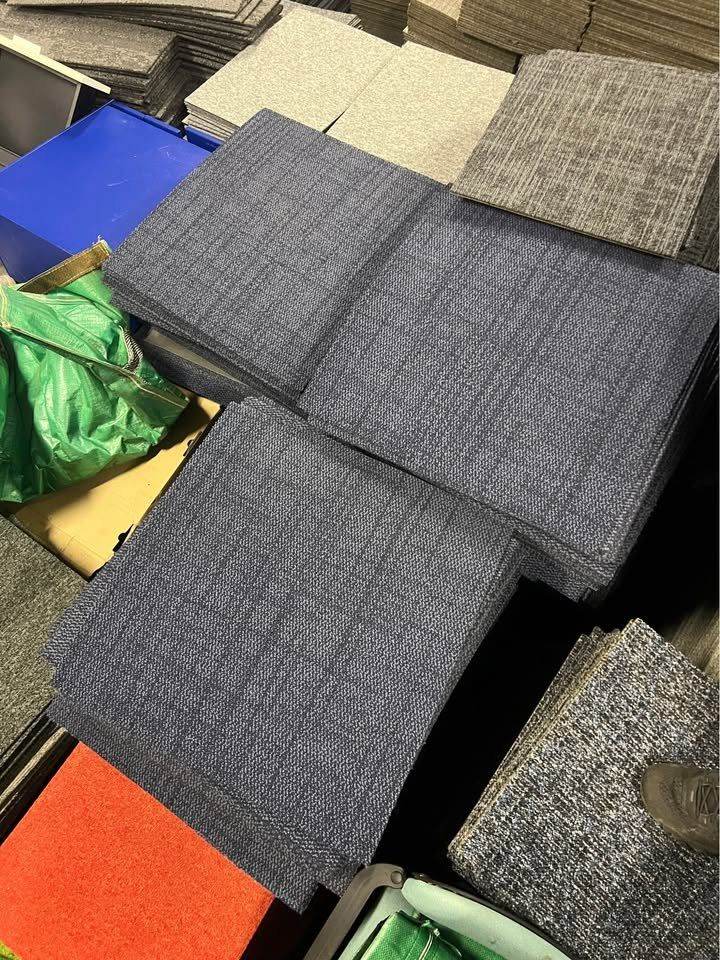 Blue Carpet Tiles - Good Condition