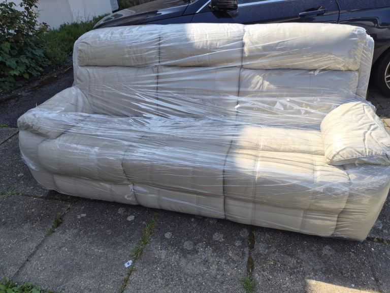 Italian leather sofa and 2 armchairs
