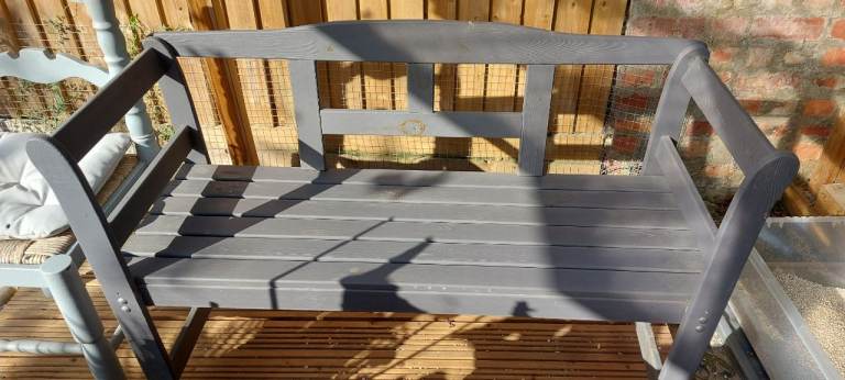 Grey Wooden Garden Bench – Good Condition