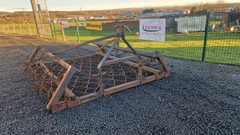 Tractor three point linkage 10ft heavy duty folding grass harrows 