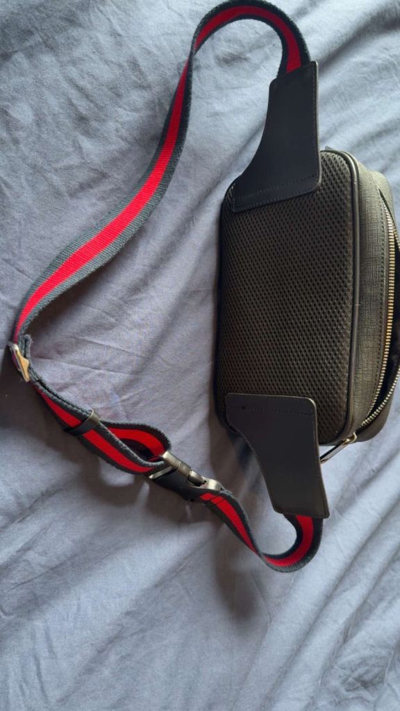 Gucci man bag red n black messenger bag 