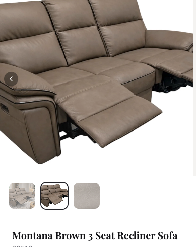 🛋️ Montana Brown 3 Seat Recliner Sofa 🛋️