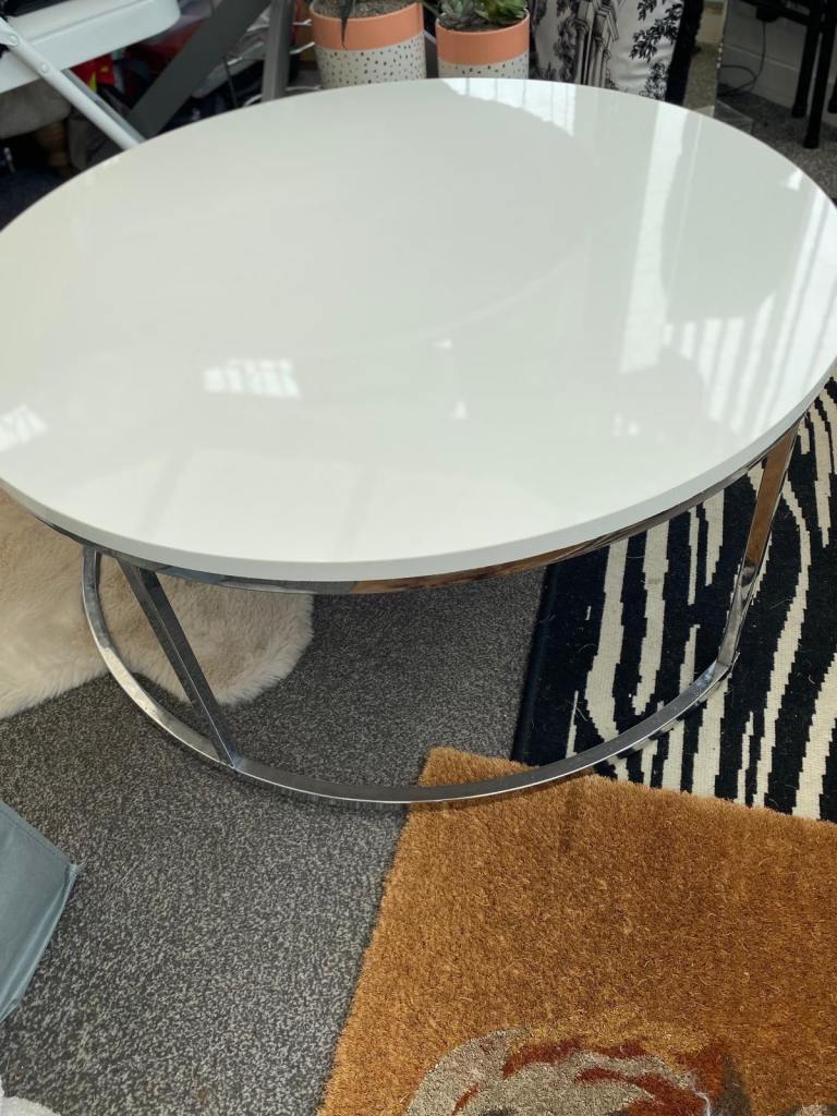 Next white and silver coffee table 