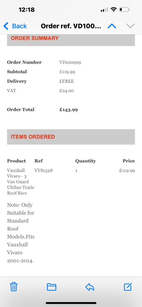 image for New Vauxhall vivaro roof racks